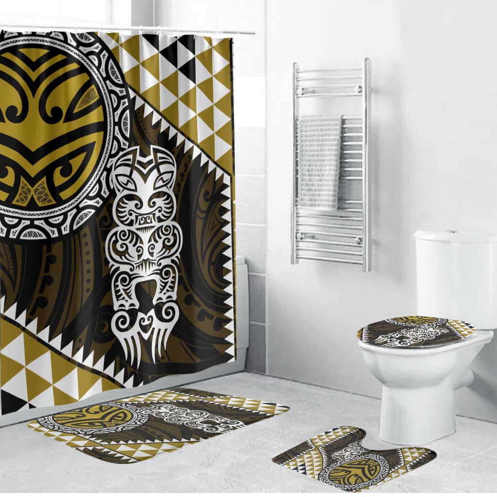 Yellow Aotearoa Niho Taniwha Bathroom Set Maori Mythology Tooth - Taniko Motifs - Aussie Hoodie