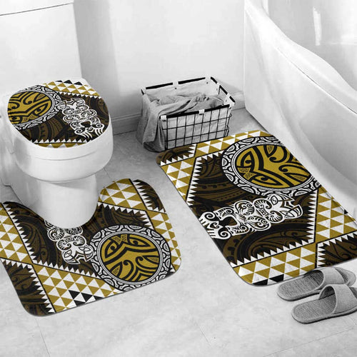 Yellow Aotearoa Niho Taniwha Bathroom Set Maori Mythology Tooth - Taniko Motifs - Aussie Hoodie