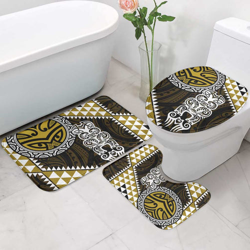 Yellow Aotearoa Niho Taniwha Bathroom Set Maori Mythology Tooth - Taniko Motifs - Aussie Hoodie