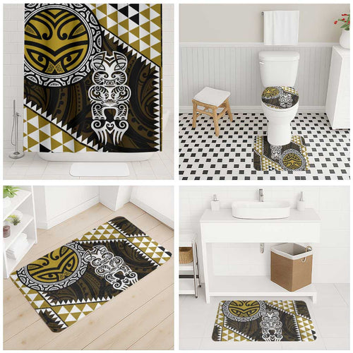 Yellow Aotearoa Niho Taniwha Bathroom Set Maori Mythology Tooth - Taniko Motifs - Aussie Hoodie