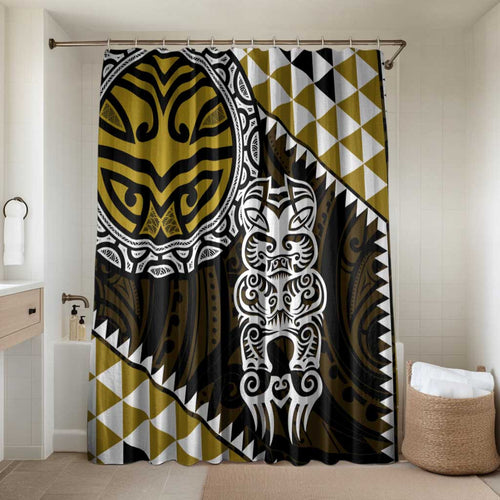 Yellow Aotearoa Niho Taniwha Bathroom Set Maori Mythology Tooth - Taniko Motifs - Aussie Hoodie