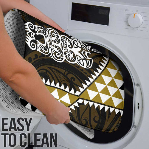 Yellow Aotearoa Niho Taniwha Bathroom Set Maori Mythology Tooth - Taniko Motifs - Aussie Hoodie
