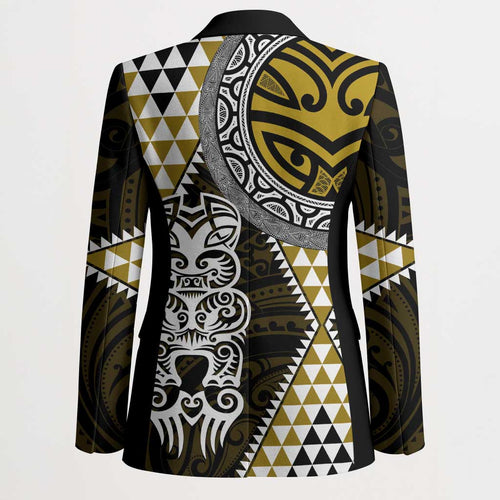 Yellow Aotearoa Niho Taniwha Blazer Maori Mythology Tooth - Taniko Motifs - Aussie Hoodie