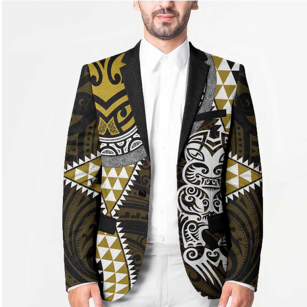 Yellow Aotearoa Niho Taniwha Blazer Maori Mythology Tooth - Taniko Motifs - Aussie Hoodie