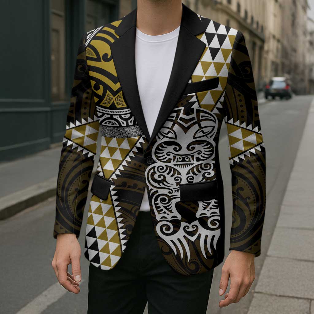 Yellow Aotearoa Niho Taniwha Blazer Maori Mythology Tooth - Taniko Motifs - Aussie Hoodie