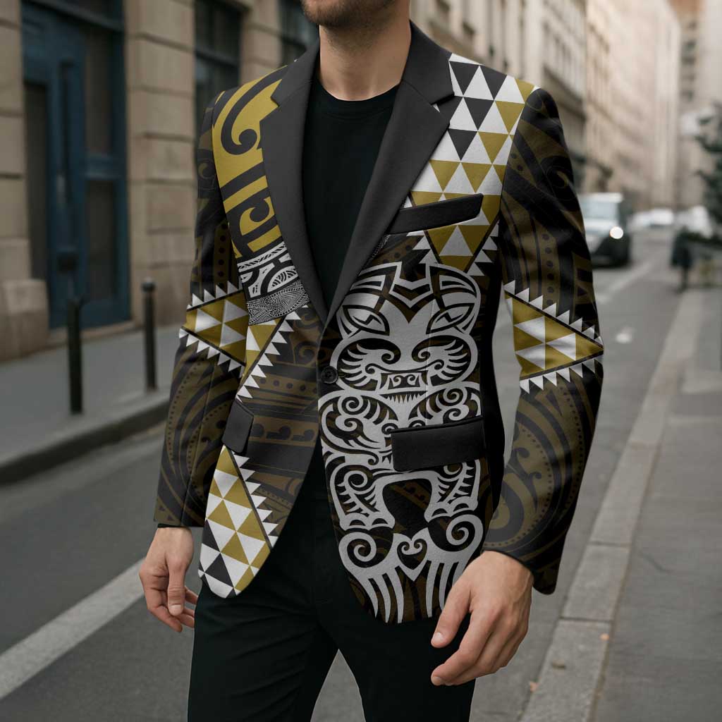 Yellow Aotearoa Niho Taniwha Blazer Maori Mythology Tooth - Taniko Motifs - Aussie Hoodie