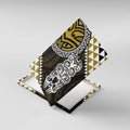 Yellow Aotearoa Niho Taniwha Canvas Wall Art Maori Mythology Tooth - Taniko Motifs