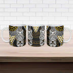Yellow Aotearoa Niho Taniwha Ceramic Mug Maori Mythology Tooth - Taniko Motifs - Aussie Hoodie