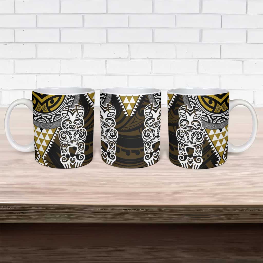 Yellow Aotearoa Niho Taniwha Ceramic Mug Maori Mythology Tooth - Taniko Motifs - Aussie Hoodie