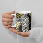 Yellow Aotearoa Niho Taniwha Ceramic Mug Maori Mythology Tooth - Taniko Motifs - Aussie Hoodie
