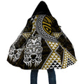 Yellow Aotearoa Niho Taniwha Cloak Maori Mythology Tooth - Taniko Motifs - Aussie Hoodie
