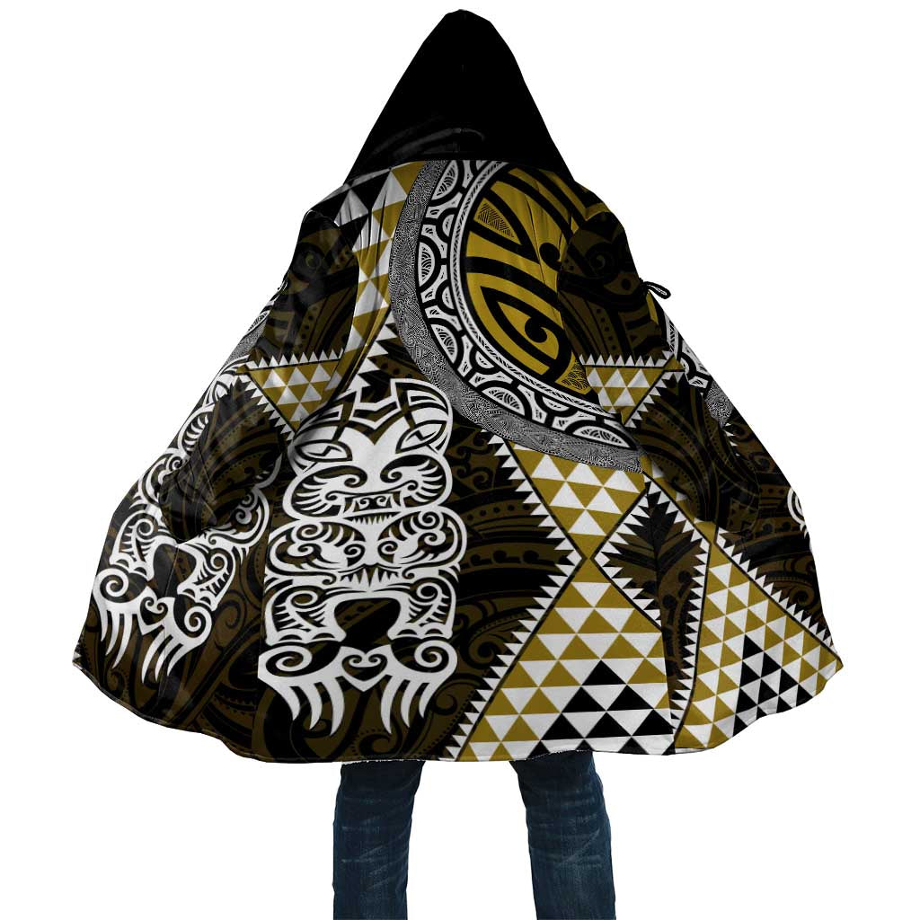 Yellow Aotearoa Niho Taniwha Cloak Maori Mythology Tooth - Taniko Motifs - Aussie Hoodie