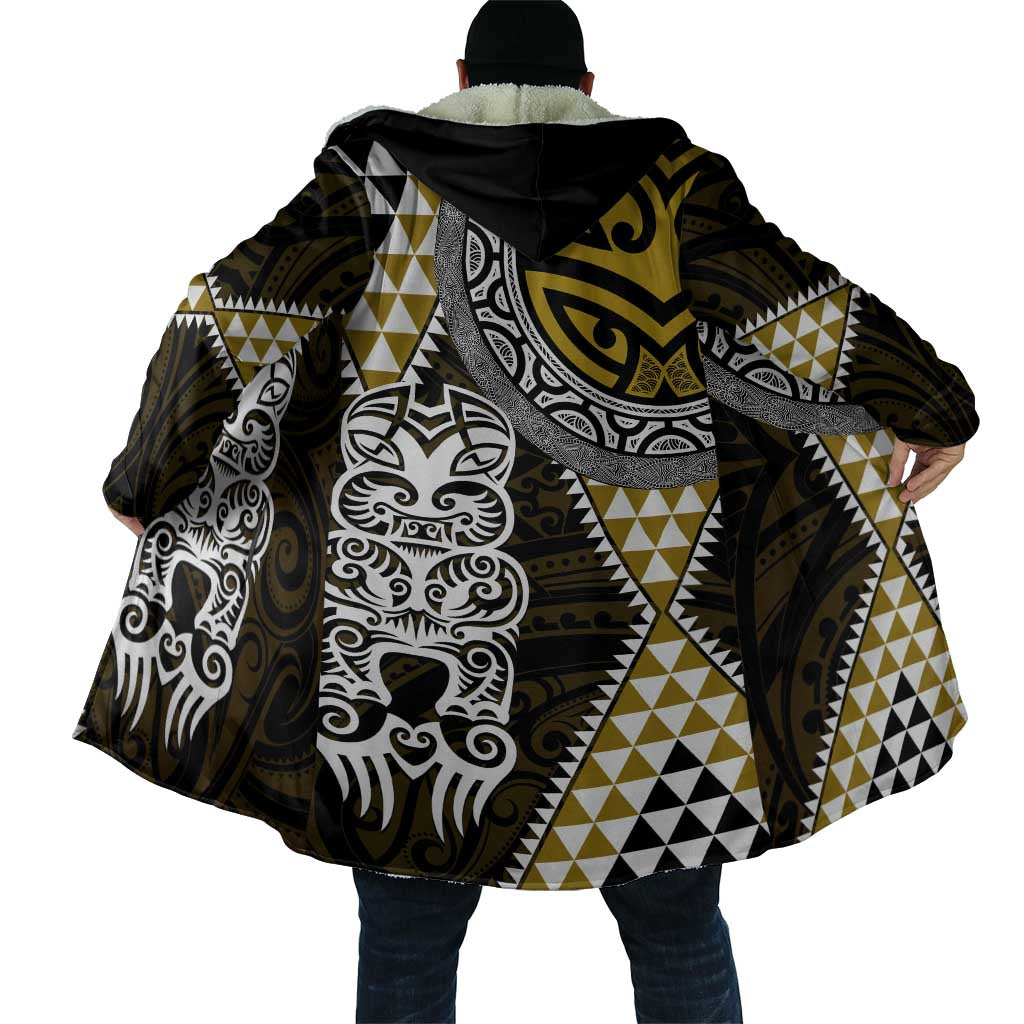 Yellow Aotearoa Niho Taniwha Cloak Maori Mythology Tooth - Taniko Motifs - Aussie Hoodie