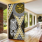 Yellow Aotearoa Niho Taniwha Door Cover Maori Mythology Tooth - Taniko Motifs - Aussie Hoodie
