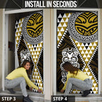 Yellow Aotearoa Niho Taniwha Door Cover Maori Mythology Tooth - Taniko Motifs - Aussie Hoodie