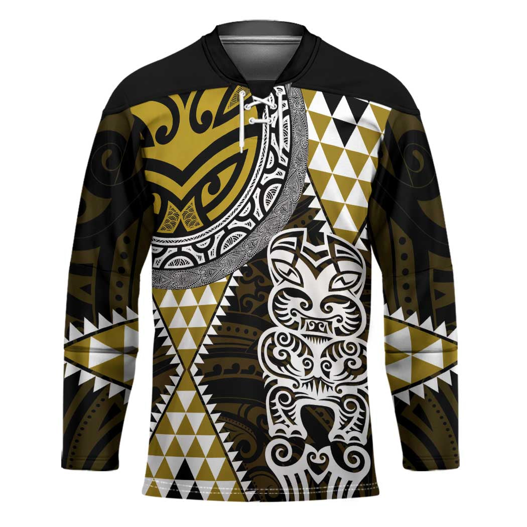 Yellow Aotearoa Niho Taniwha Hockey Jersey Maori Mythology Tooth - Taniko Motifs - Aussie Hoodie