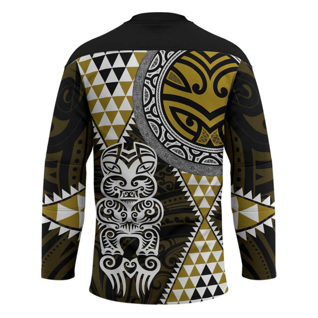 Yellow Aotearoa Niho Taniwha Hockey Jersey Maori Mythology Tooth - Taniko Motifs - Aussie Hoodie