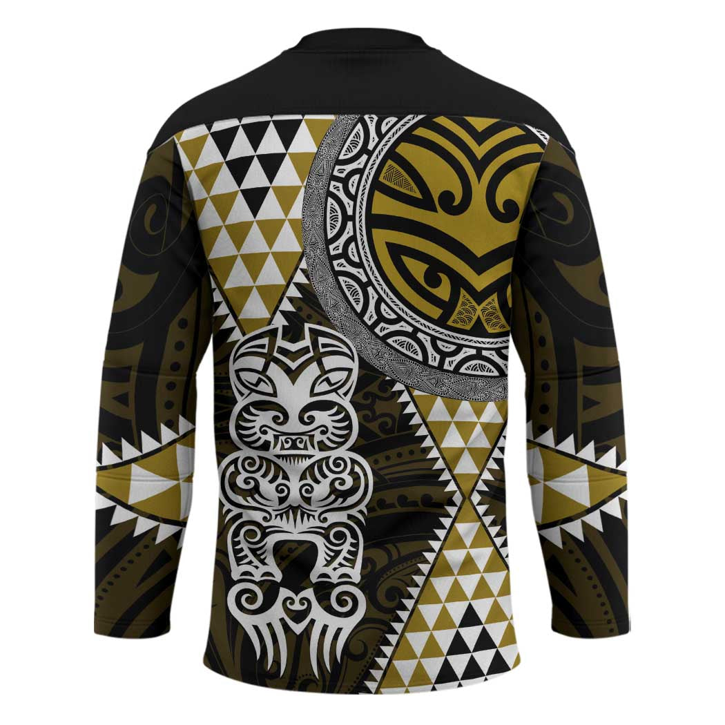 Yellow Aotearoa Niho Taniwha Hockey Jersey Maori Mythology Tooth - Taniko Motifs - Aussie Hoodie