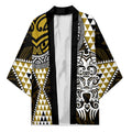 Yellow Aotearoa Niho Taniwha Kimono Maori Mythology Tooth - Taniko Motifs - Aussie Hoodie