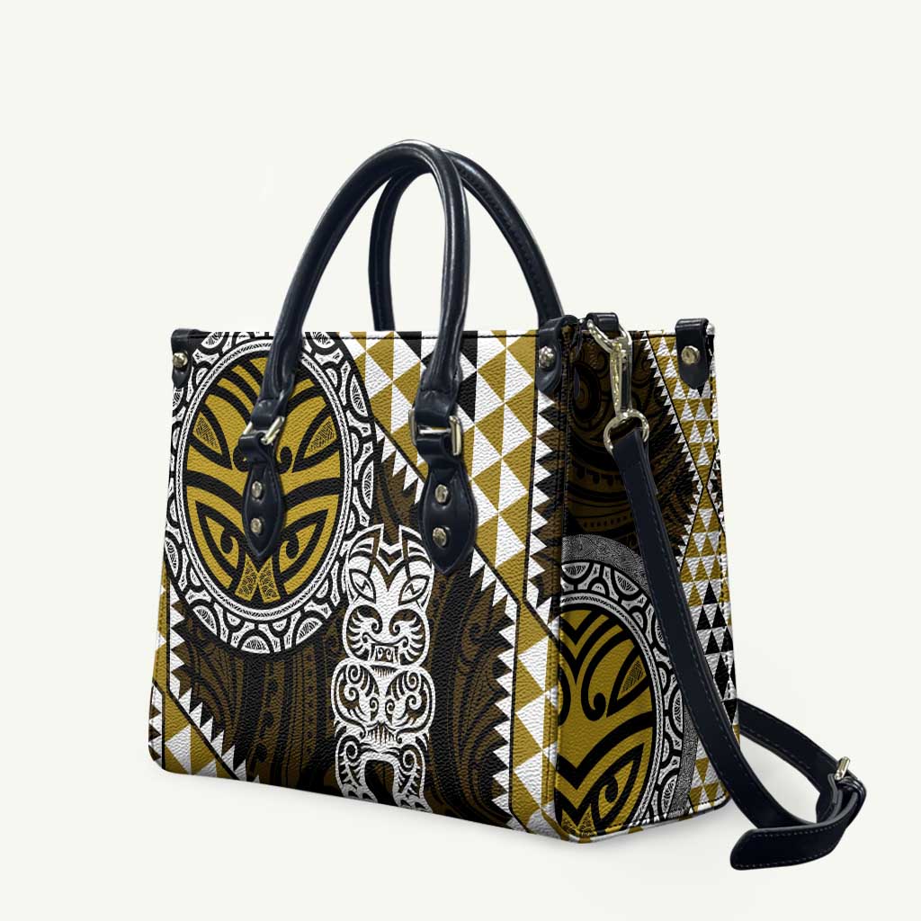 Yellow Aotearoa Niho Taniwha Leather Bag Maori Mythology Tooth - Taniko Motifs - Aussie Hoodie