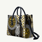 Yellow Aotearoa Niho Taniwha Leather Bag Maori Mythology Tooth - Taniko Motifs - Aussie Hoodie