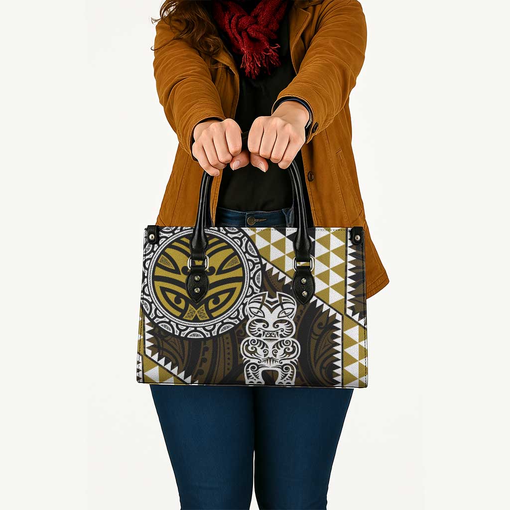 Yellow Aotearoa Niho Taniwha Leather Bag Maori Mythology Tooth - Taniko Motifs - Aussie Hoodie