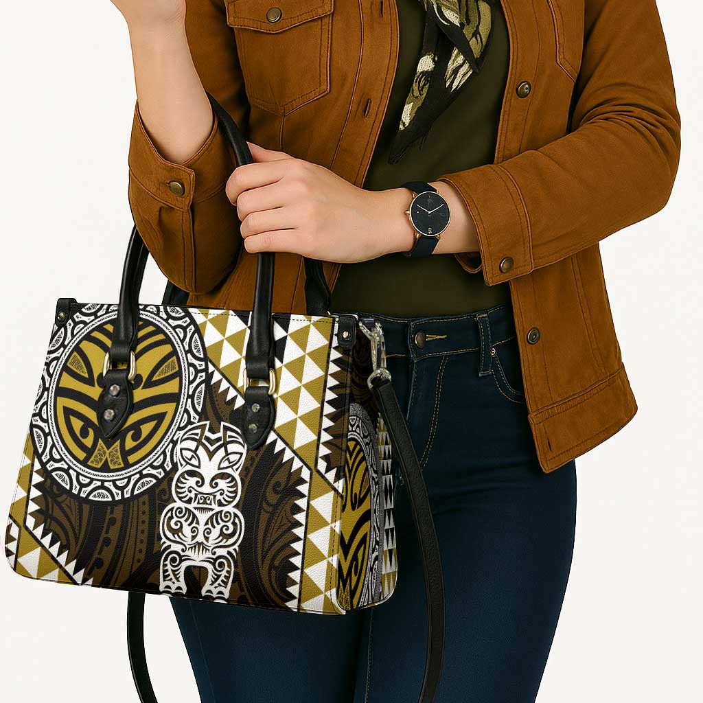 Yellow Aotearoa Niho Taniwha Leather Bag Maori Mythology Tooth - Taniko Motifs - Aussie Hoodie