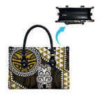 Yellow Aotearoa Niho Taniwha Leather Bag Maori Mythology Tooth - Taniko Motifs - Aussie Hoodie