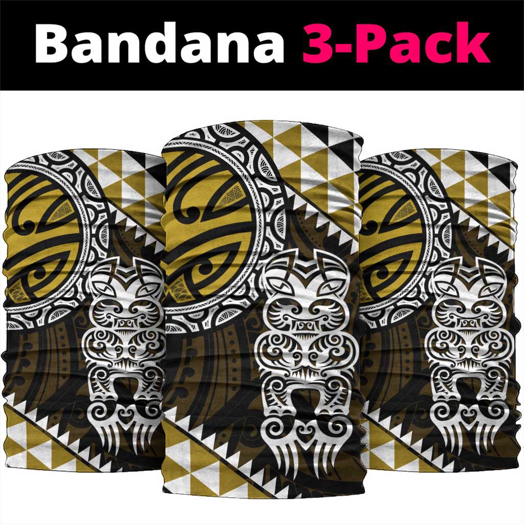 Yellow Aotearoa Niho Taniwha Neck Gaiter Maori Mythology Tooth - Taniko Motifs - Aussie Hoodie
