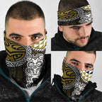 Yellow Aotearoa Niho Taniwha Neck Gaiter Maori Mythology Tooth - Taniko Motifs - Aussie Hoodie