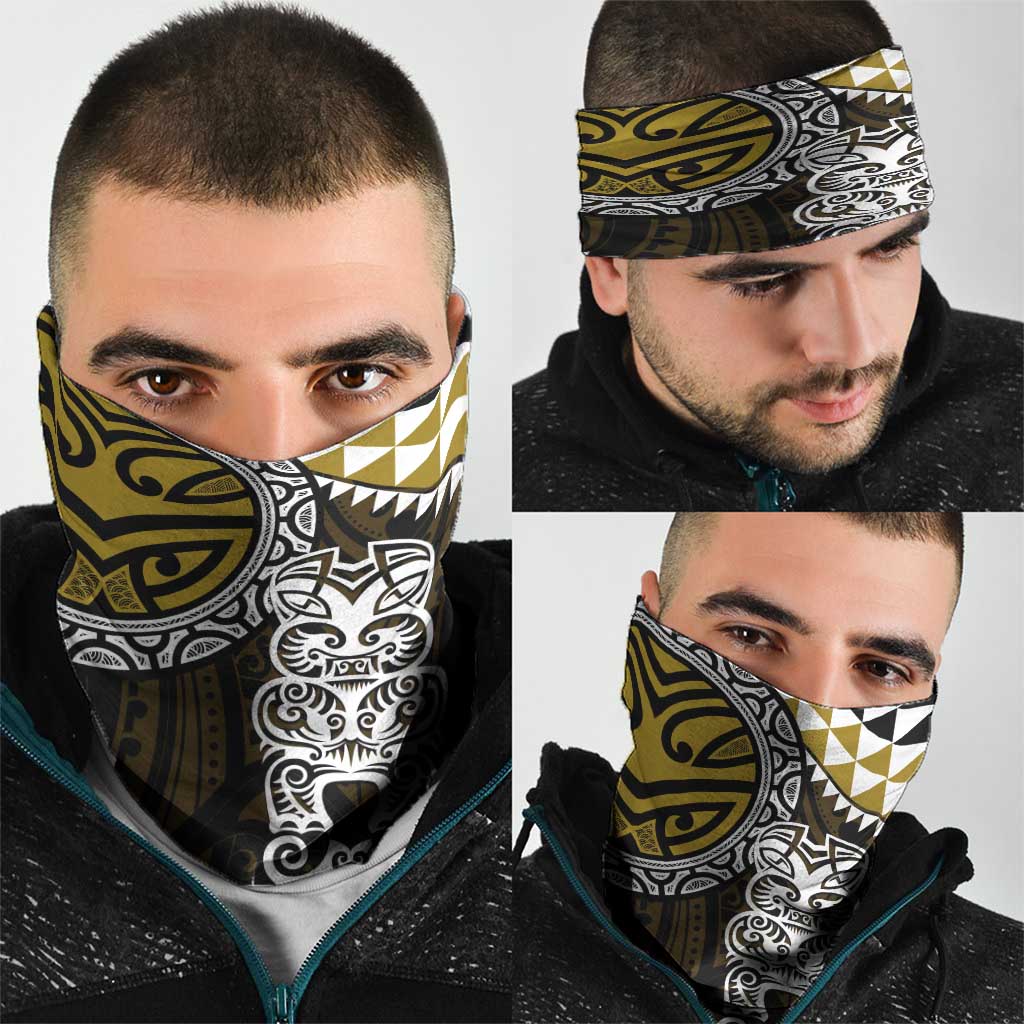 Yellow Aotearoa Niho Taniwha Neck Gaiter Maori Mythology Tooth - Taniko Motifs - Aussie Hoodie