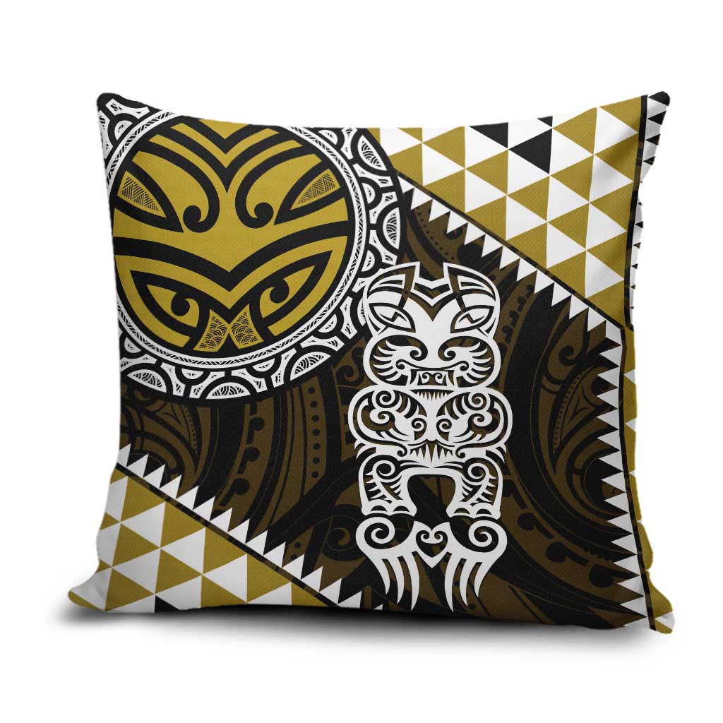 Yellow Aotearoa Niho Taniwha Pillow Cover Maori Mythology Tooth - Taniko Motifs - Aussie Hoodie