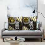 Yellow Aotearoa Niho Taniwha Pillow Cover Maori Mythology Tooth - Taniko Motifs - Aussie Hoodie