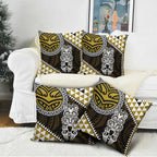 Yellow Aotearoa Niho Taniwha Pillow Cover Maori Mythology Tooth - Taniko Motifs - Aussie Hoodie