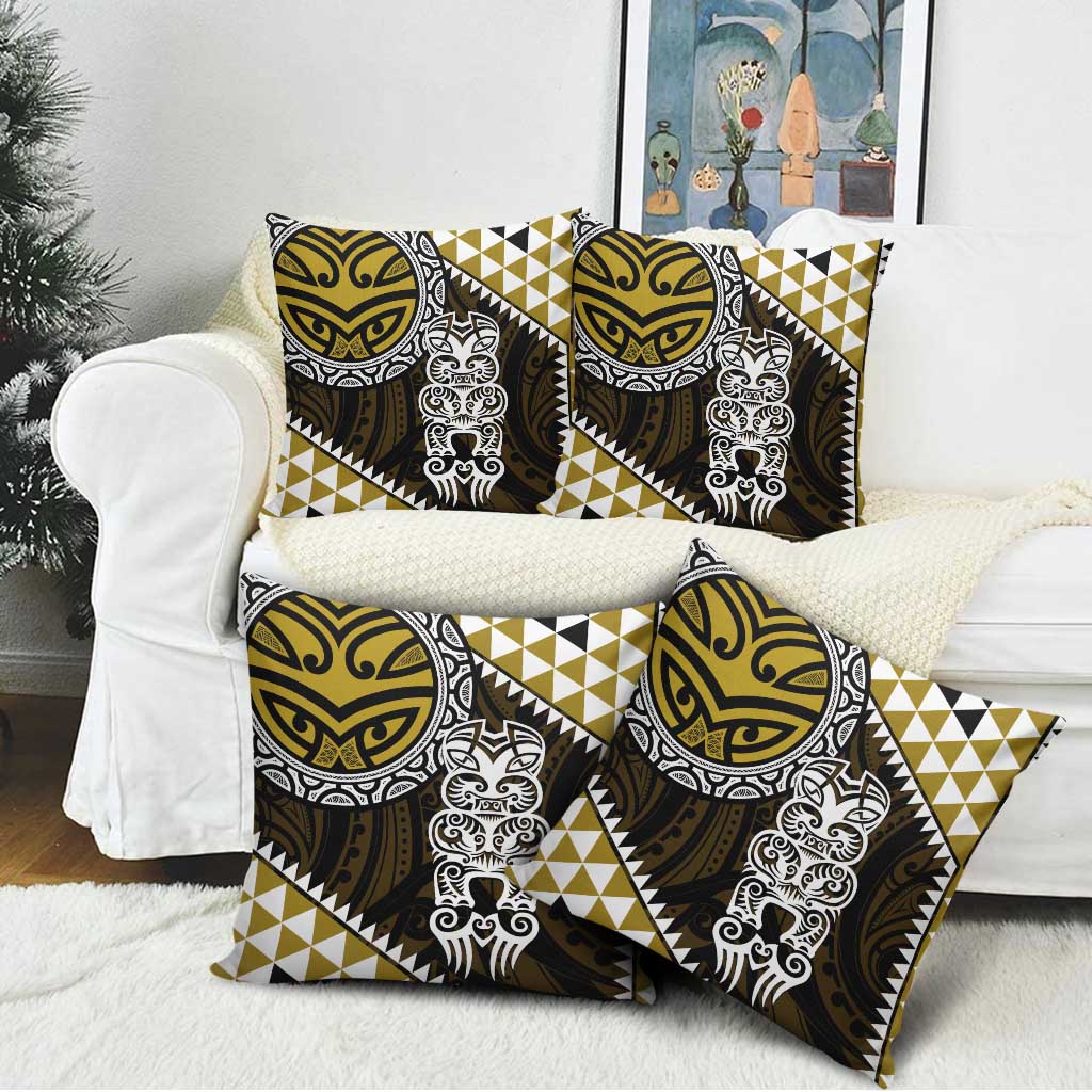Yellow Aotearoa Niho Taniwha Pillow Cover Maori Mythology Tooth - Taniko Motifs - Aussie Hoodie