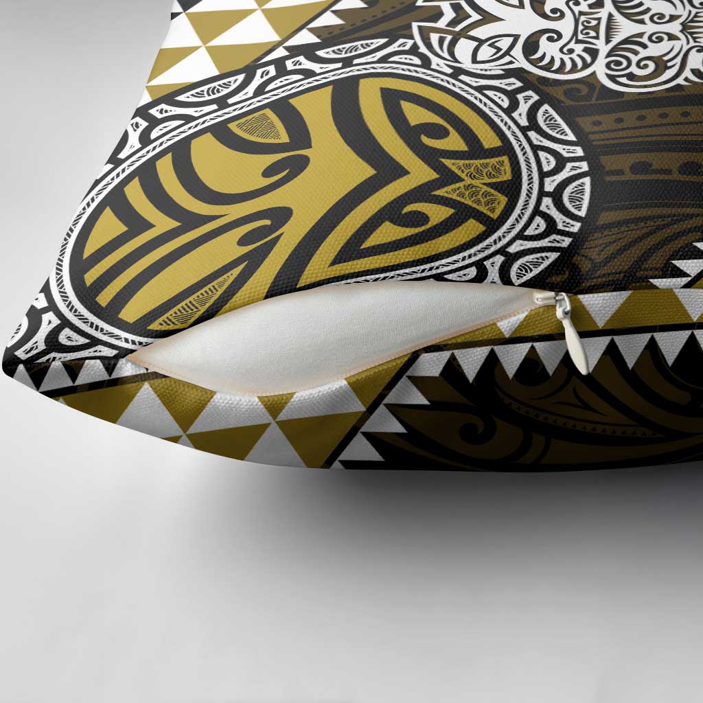 Yellow Aotearoa Niho Taniwha Pillow Cover Maori Mythology Tooth - Taniko Motifs - Aussie Hoodie