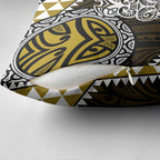 Yellow Aotearoa Niho Taniwha Pillow Cover Maori Mythology Tooth - Taniko Motifs - Aussie Hoodie