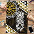 Yellow Aotearoa Niho Taniwha Puzzle Maori Mythology Tooth - Taniko Motifs - Aussie Hoodie