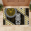 Yellow Aotearoa Niho Taniwha Rubber Doormat Maori Mythology Tooth - Taniko Motifs