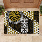 Yellow Aotearoa Niho Taniwha Rubber Doormat Maori Mythology Tooth - Taniko Motifs