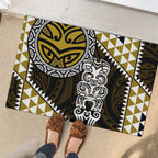Yellow Aotearoa Niho Taniwha Rubber Doormat Maori Mythology Tooth - Taniko Motifs