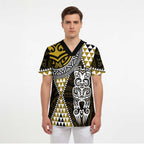 Yellow Aotearoa Niho Taniwha Scrub Top Maori Mythology Tooth - Taniko Motifs - Aussie Hoodie