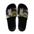 Yellow Aotearoa Niho Taniwha Slide Sandals Maori Mythology Tooth - Taniko Motifs - Aussie Hoodie