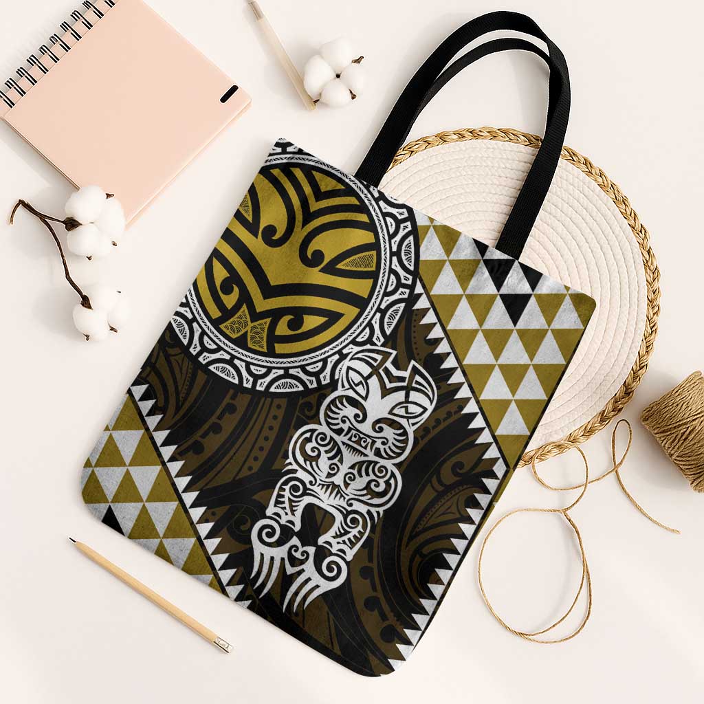 Yellow Aotearoa Niho Taniwha Tote Bag Maori Mythology Tooth - Taniko Motifs - Aussie Hoodie