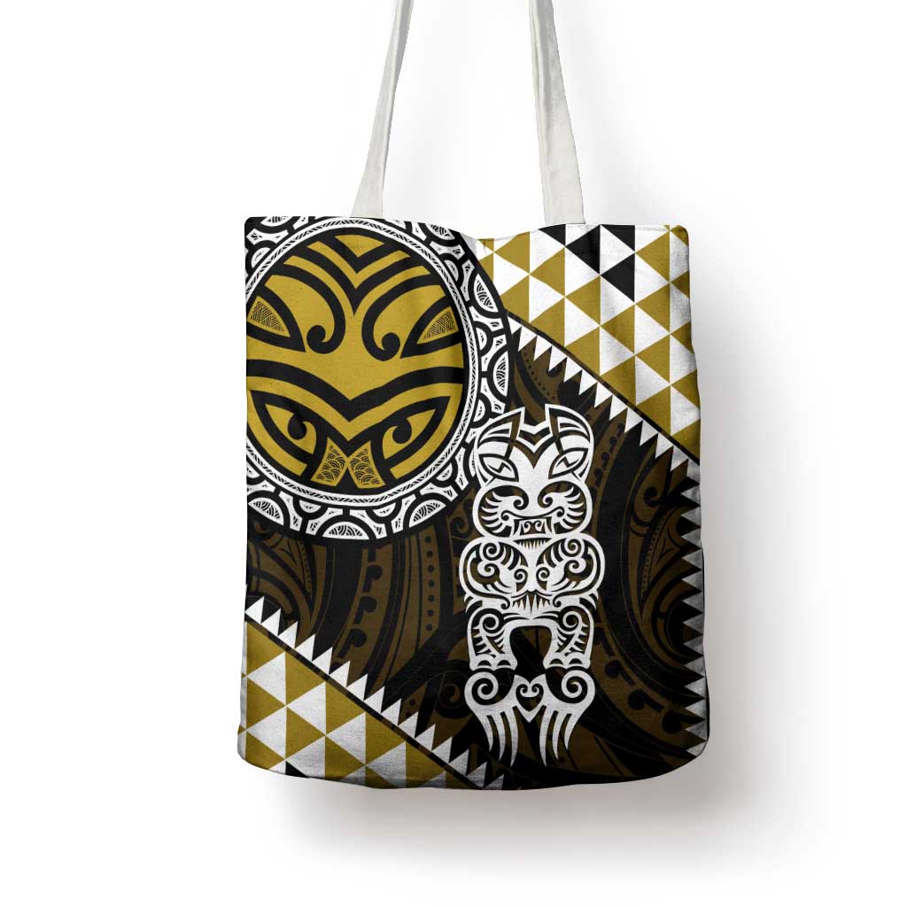 Yellow Aotearoa Niho Taniwha Tote Bag Maori Mythology Tooth - Taniko Motifs - Aussie Hoodie