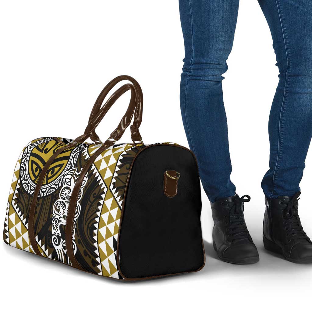 Yellow Aotearoa Niho Taniwha Travel Bag Maori Mythology Tooth - Taniko Motifs - Aussie Hoodie