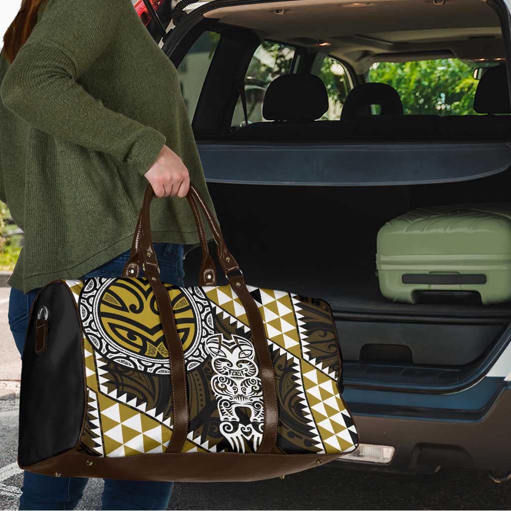 Yellow Aotearoa Niho Taniwha Travel Bag Maori Mythology Tooth - Taniko Motifs - Aussie Hoodie