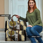 Yellow Aotearoa Niho Taniwha Travel Bag Maori Mythology Tooth - Taniko Motifs - Aussie Hoodie