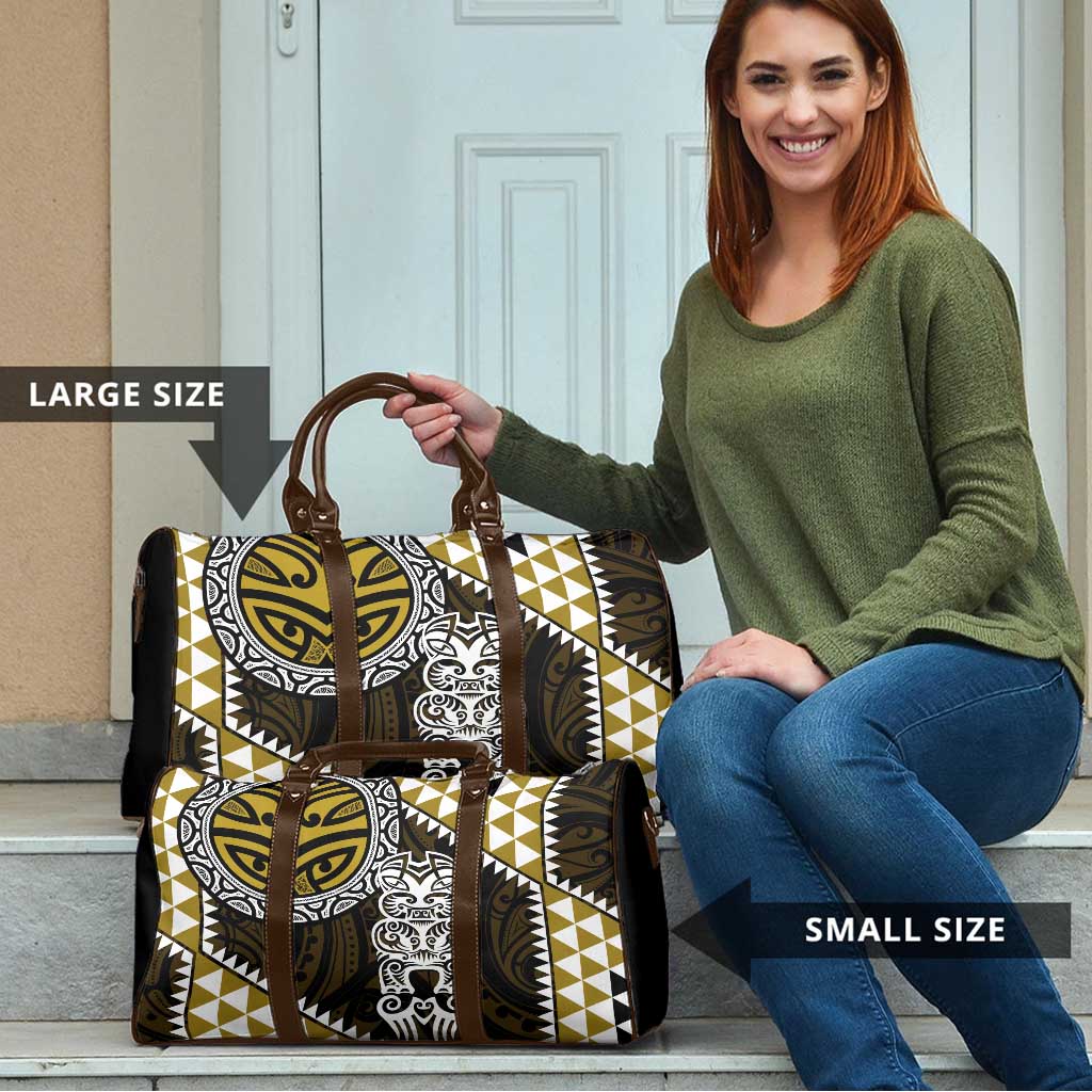 Yellow Aotearoa Niho Taniwha Travel Bag Maori Mythology Tooth - Taniko Motifs - Aussie Hoodie