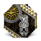Yellow Aotearoa Niho Taniwha Umbrella Maori Mythology Tooth - Taniko Motifs - Aussie Hoodie